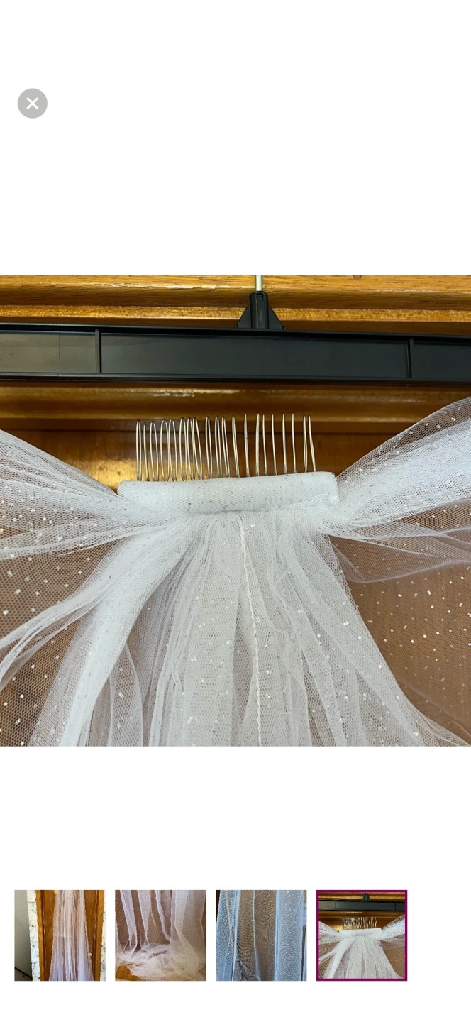 White Wedding Veil with Glitter