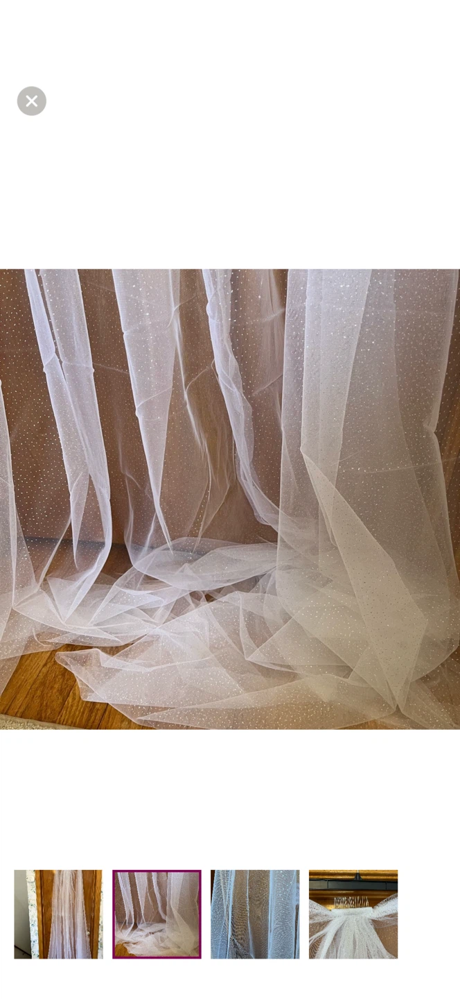 White Wedding Veil with Glitter - photo 2