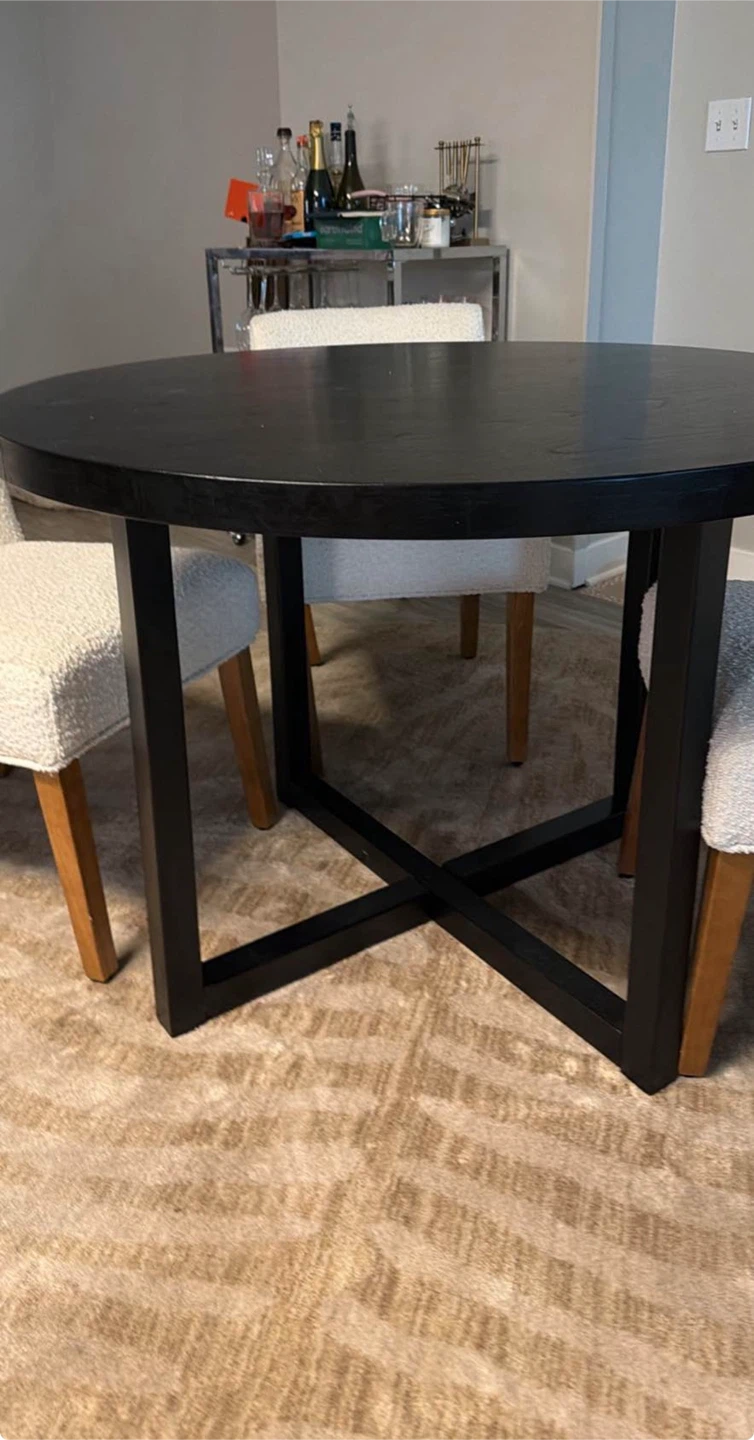 Black Round Dining Table - photo 2