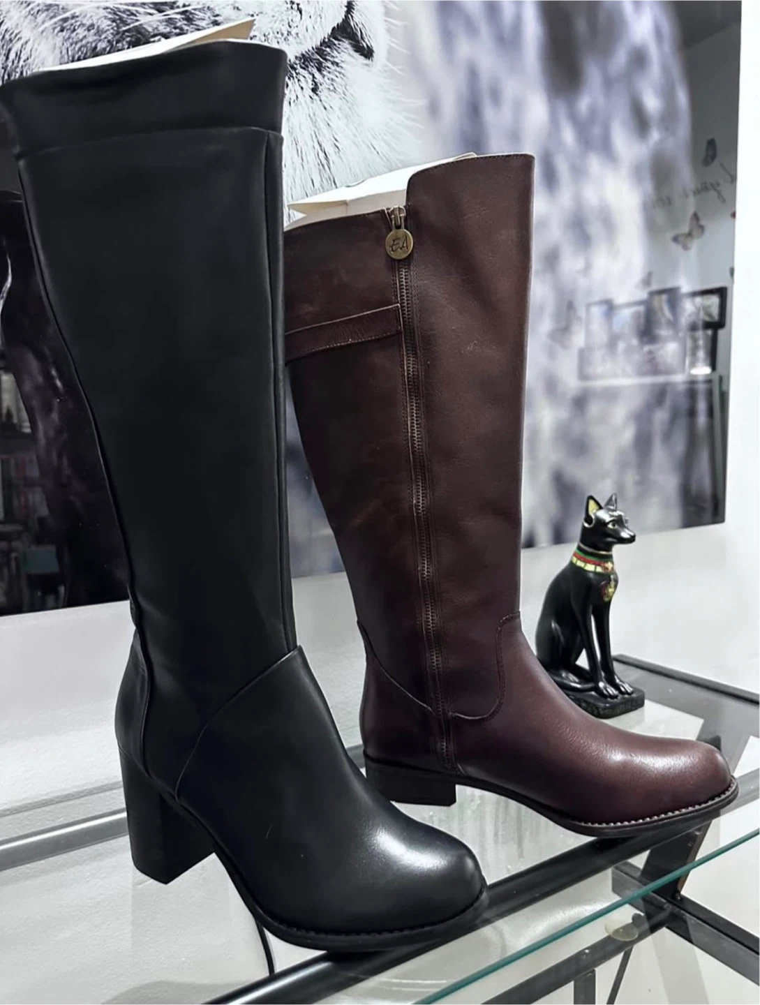 EU 40 EA. 7 " El General Leather Tall Boots - photo 2