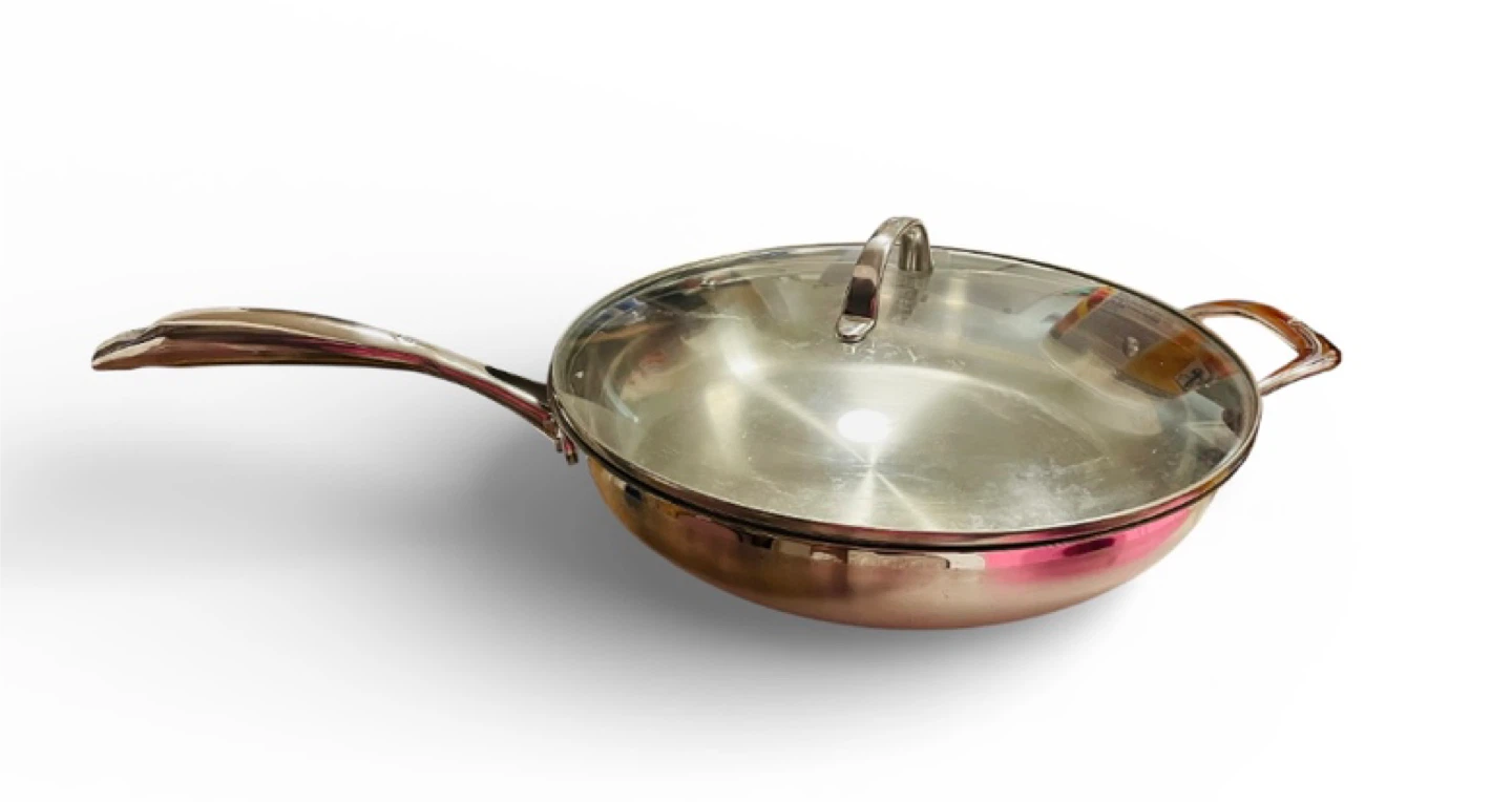 Stainless Steel Frying Pan with Glass Lid