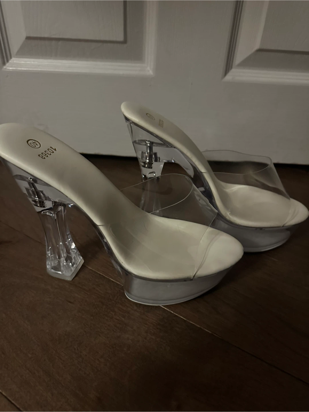 Women's Clear Strap Platform Heels Size 40