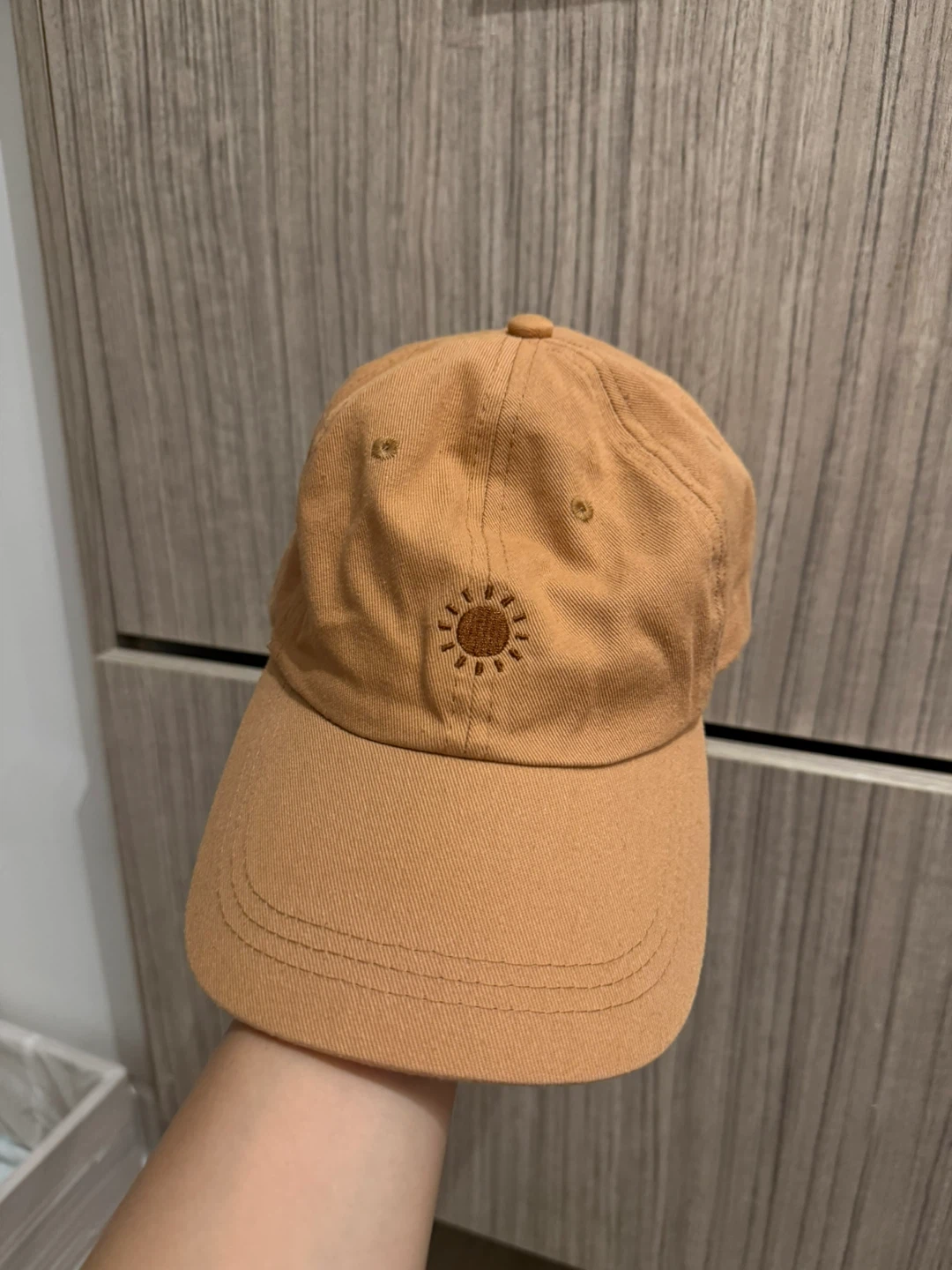 Urban outfitters Orange Baseball Cap with Sun Embroidery