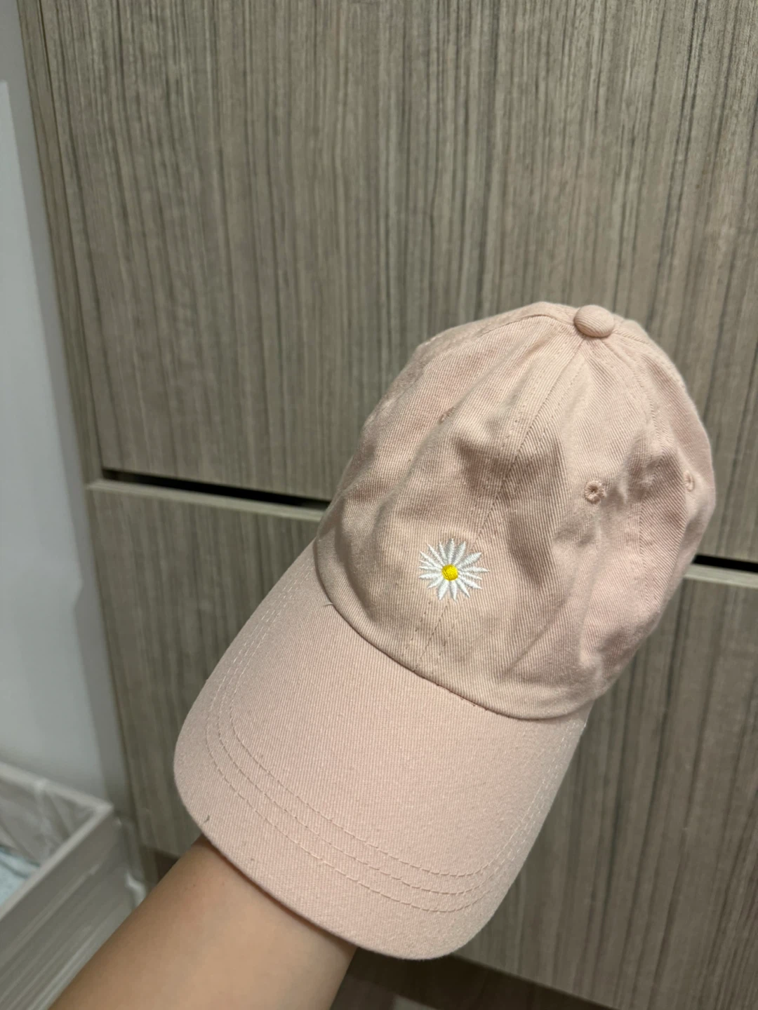Urban outfitters  Pink Baseball Cap with Daisy Embroidery