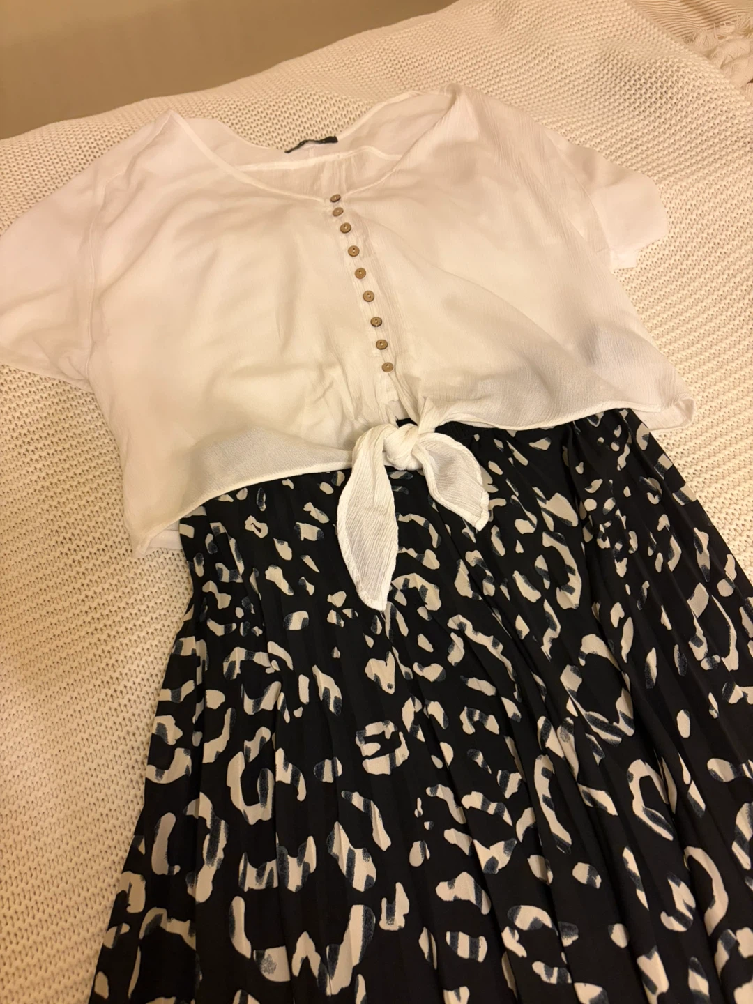 Suzy - white top and skirt for