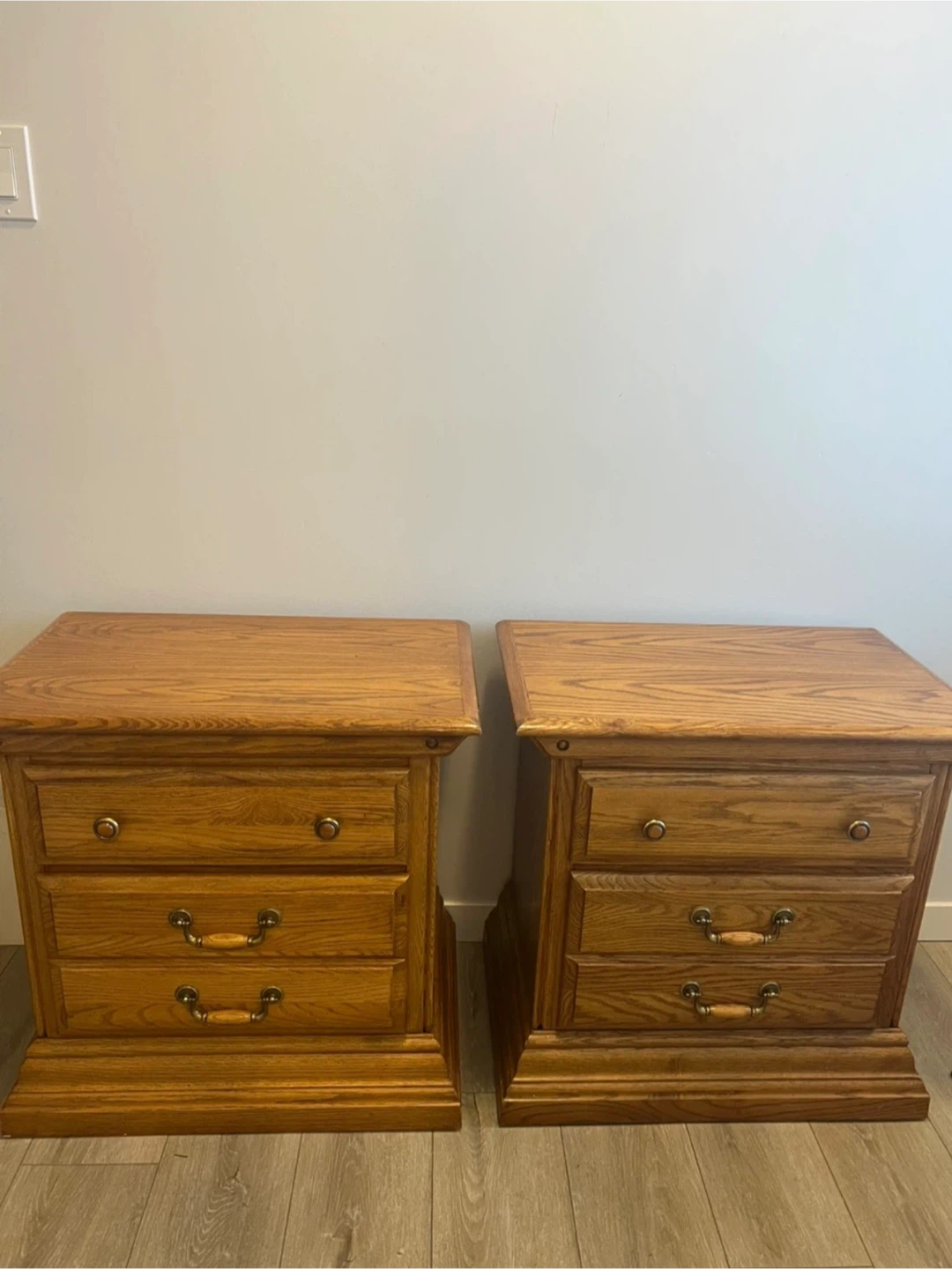 Oak bedside tables