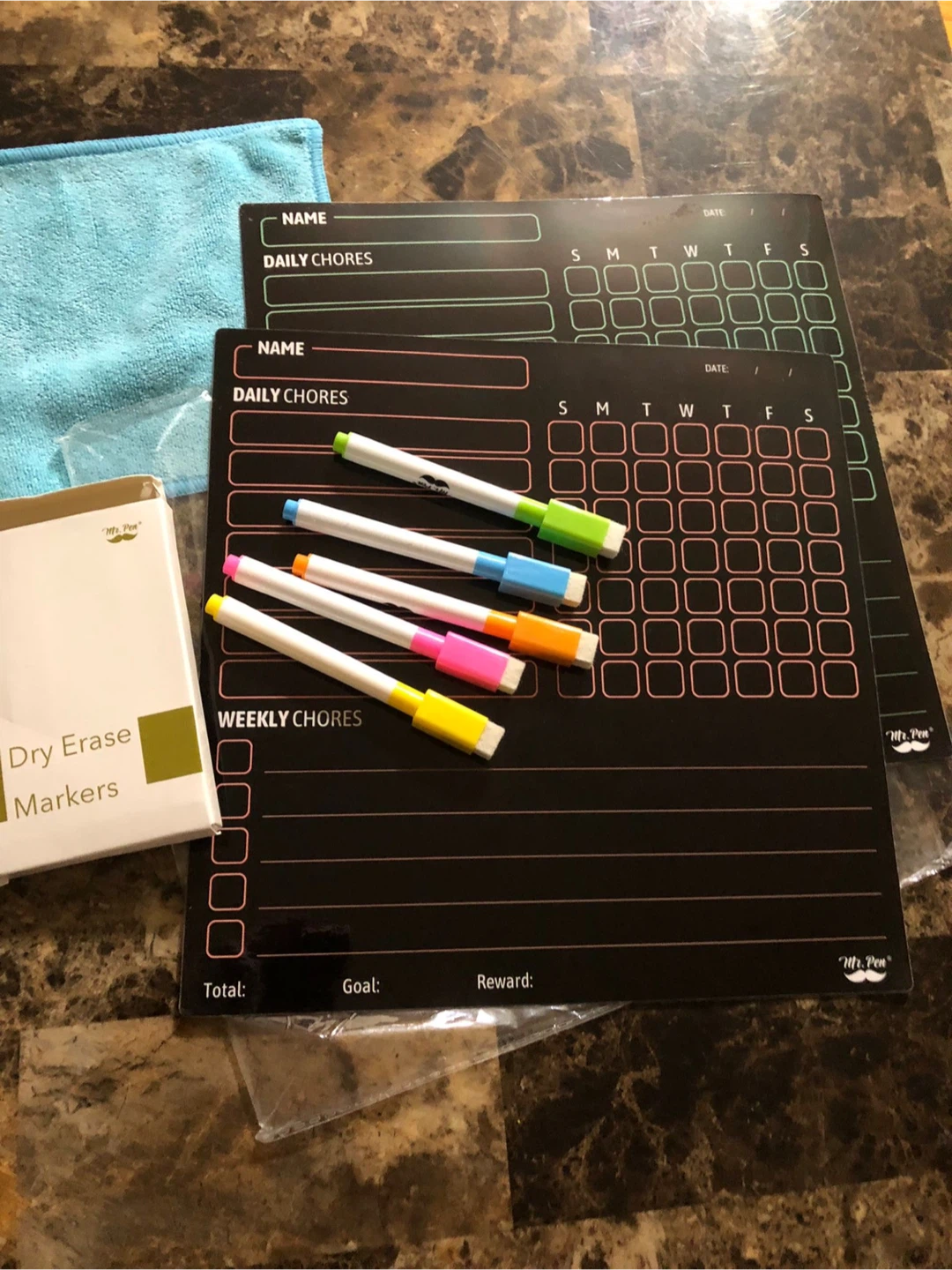 New Mr. Pen Dry Erase Chore magnetic Chart Set with Markers
