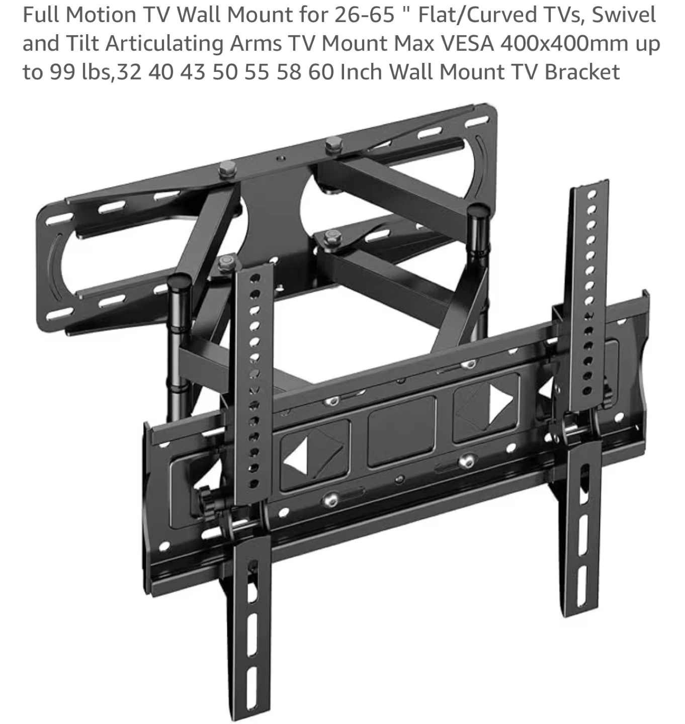 Full Motion TV Wall Mount for 26-65 Inch TV