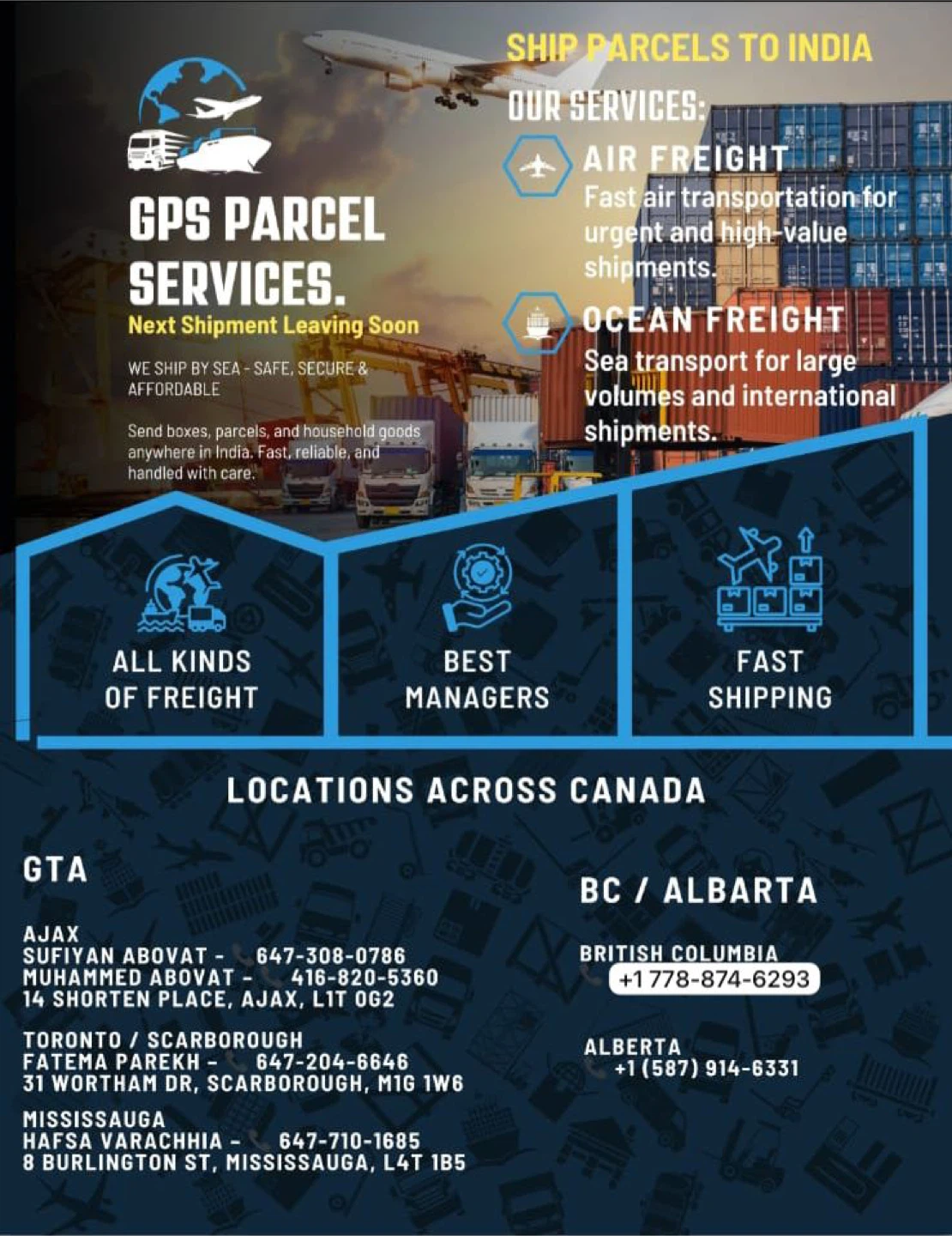 GPS Parcel Services - Shipping Canada to India
