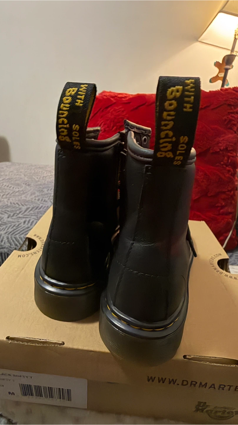Dr. Martens 1460 J Black Leather Boots Size US 2