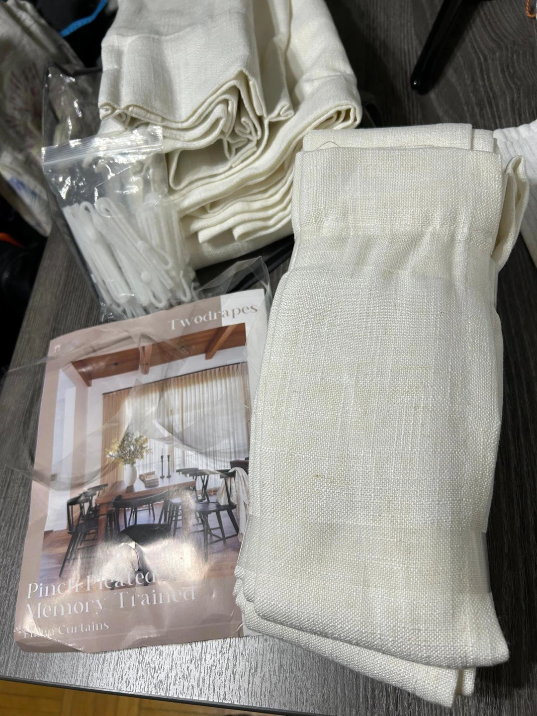 New-TWODRAPES Pinch Pleated Memory Trained Linen Curtains - photo 2