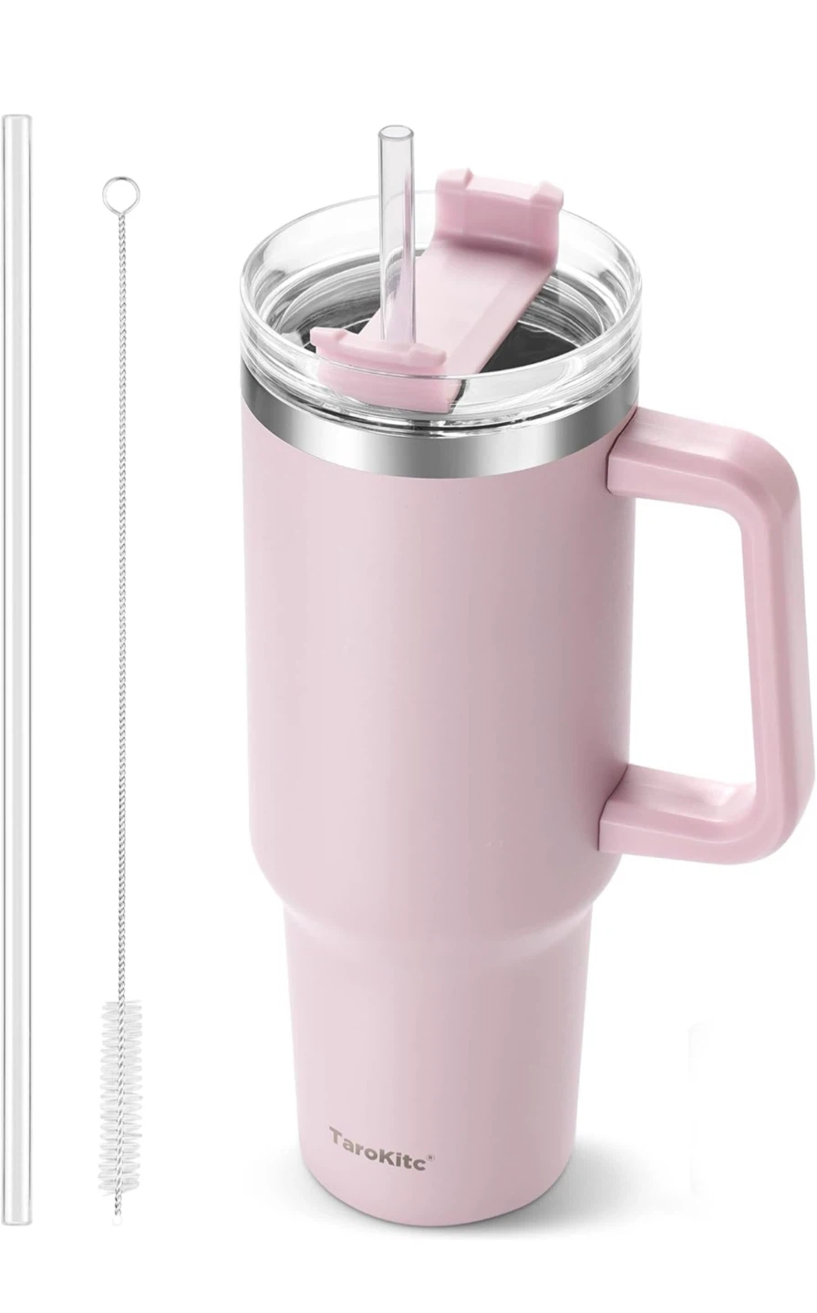 TaroKitc 30oz Tumbler with Handle and Straw - photo 3
