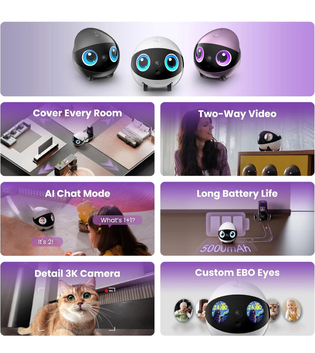 Enabot EBO Air 2 Plus 3K Home Camera Robot - photo 4
