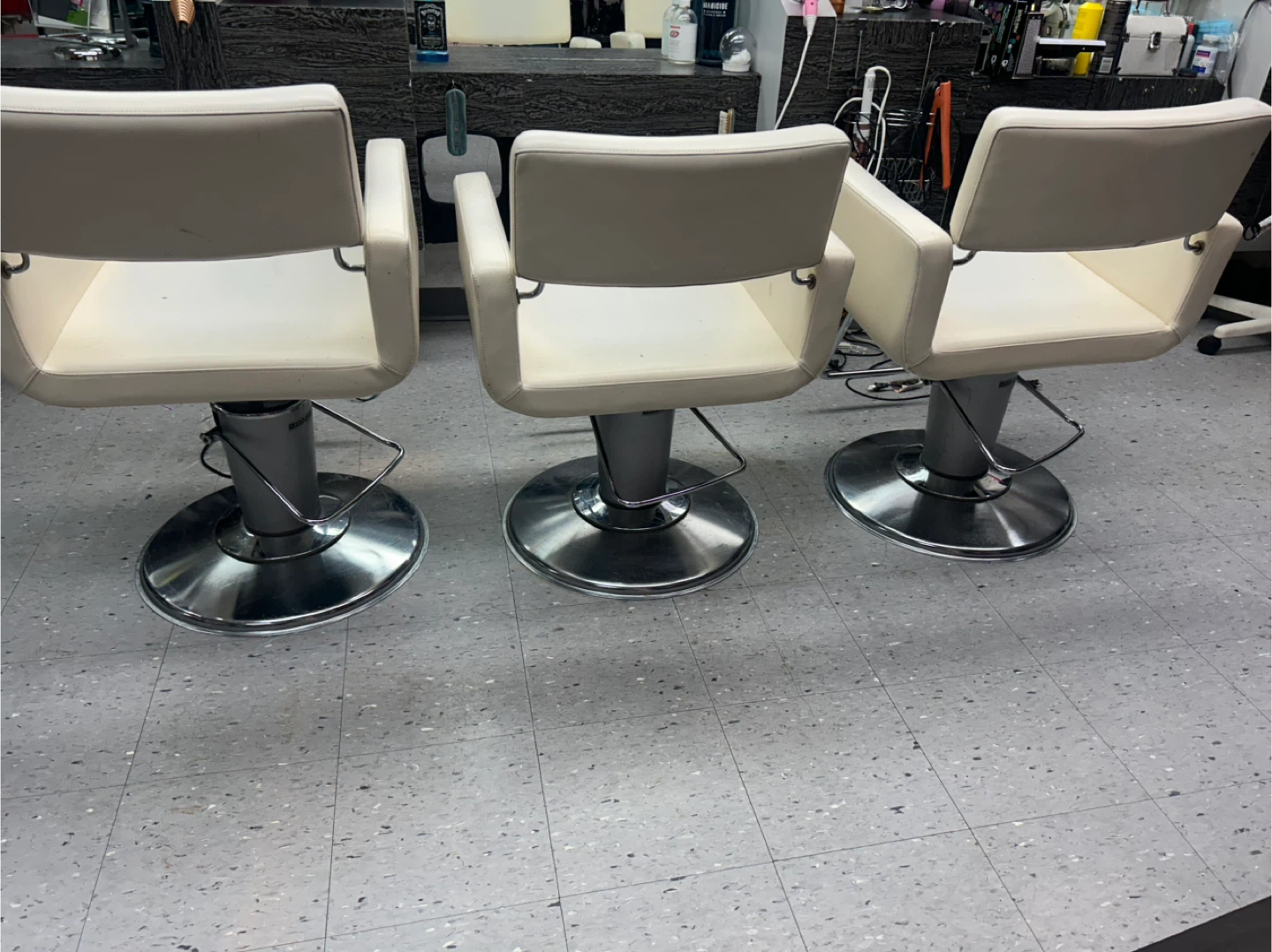 White Salon Styling Chairs