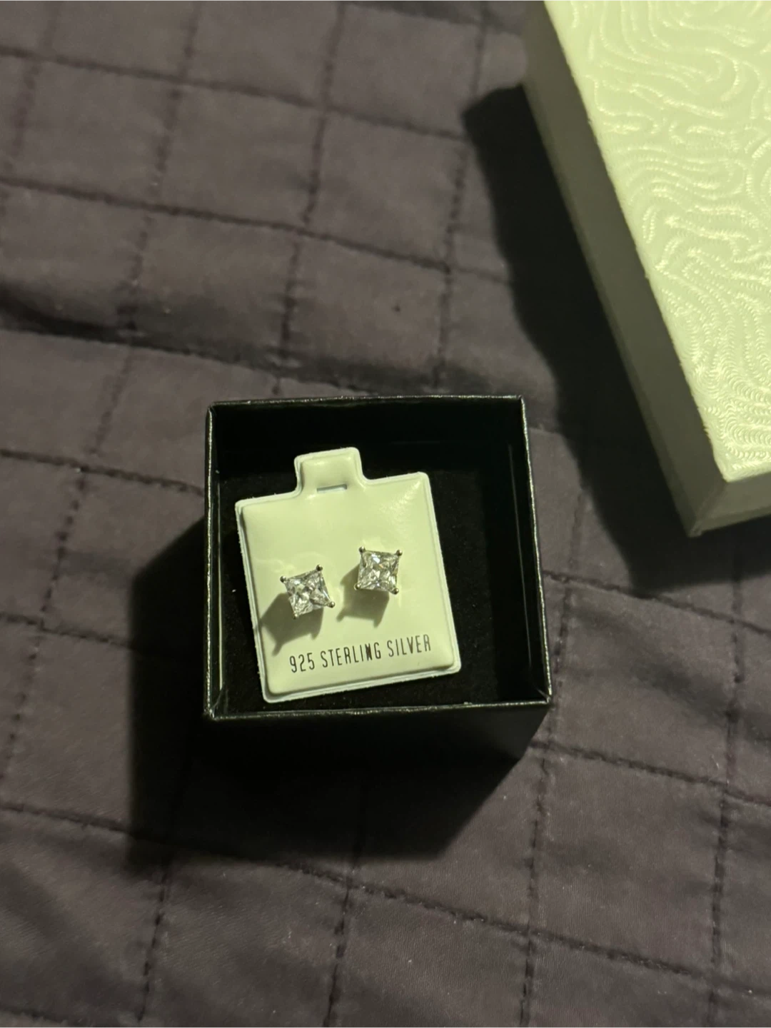 925 Sterling Silver Square Stud Earrings - photo 2