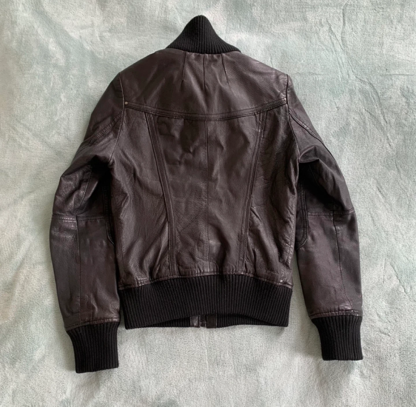 Brown Leather Bomber Jacket - photo 2