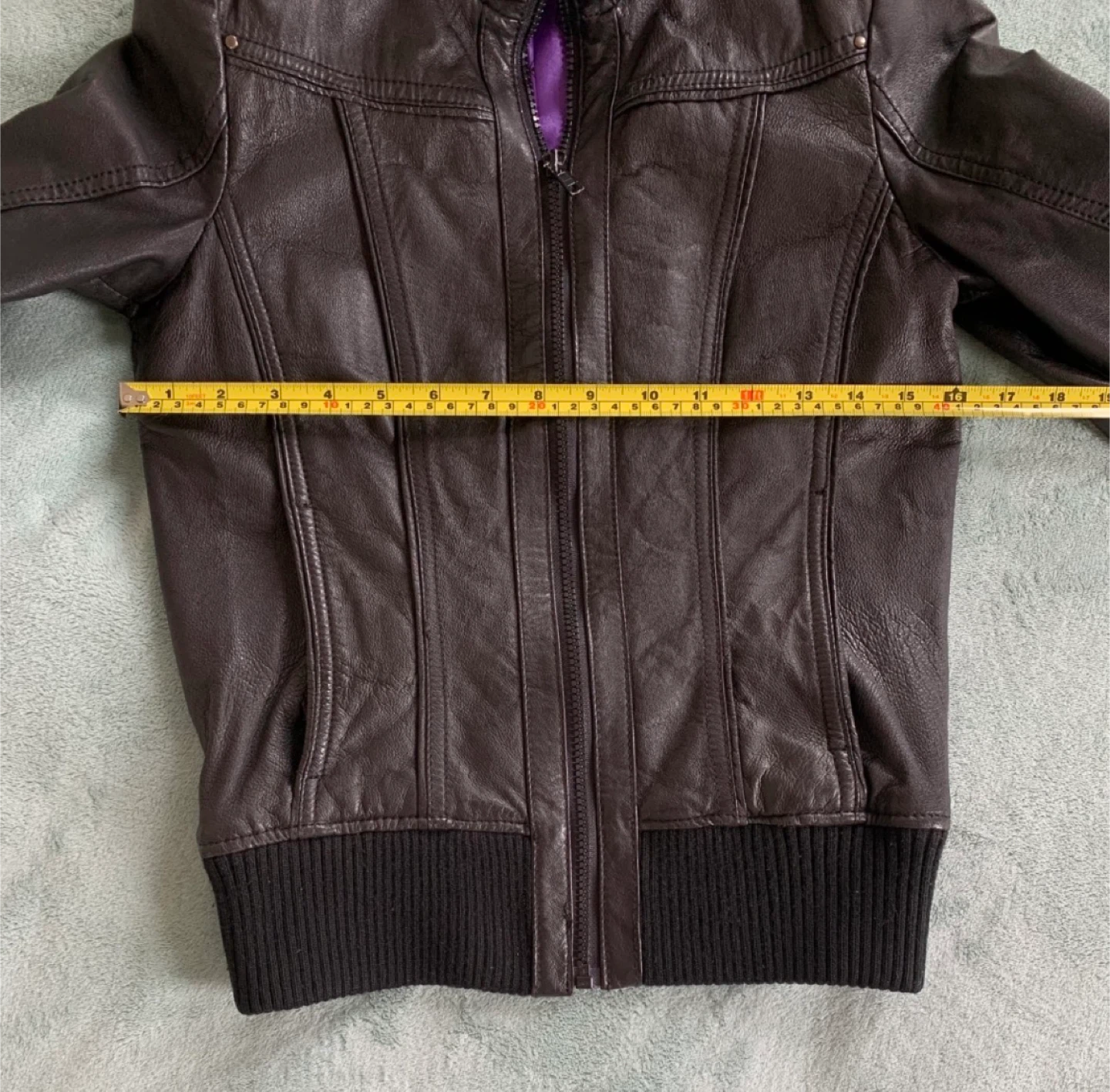 Brown Leather Bomber Jacket - photo 4