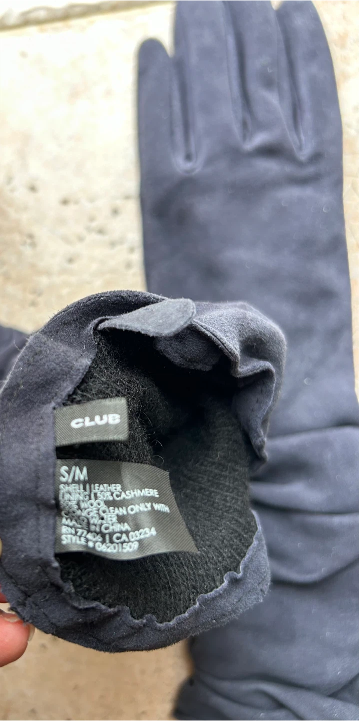 CLUB Monaco S/M Leather & Cashmere Lined Gloves - photo 3