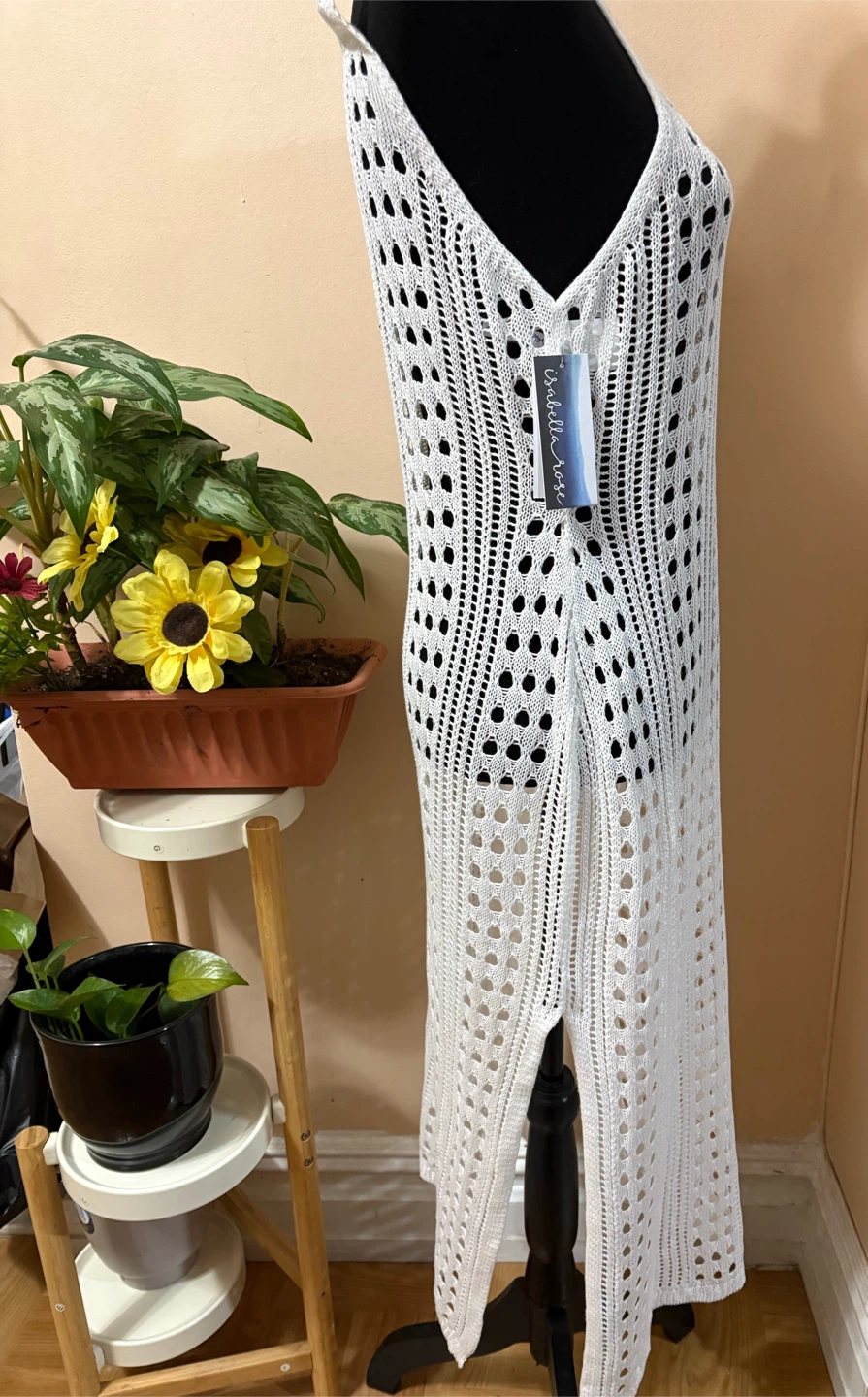 Isabella Rose White Knit Tank Dress - Medium - photo 3