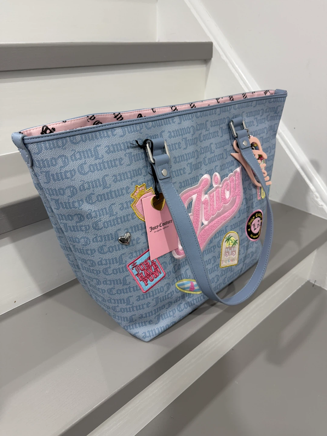 Juicy Couture "The World" Tote Bag - Dusty Blue - photo 2