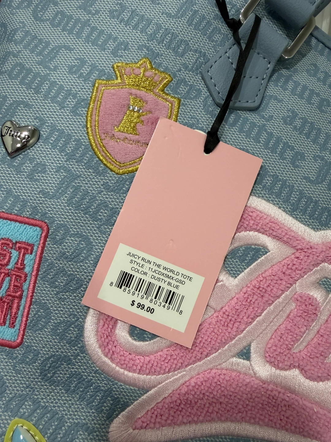 Juicy Couture "The World" Tote Bag - Dusty Blue - photo 4