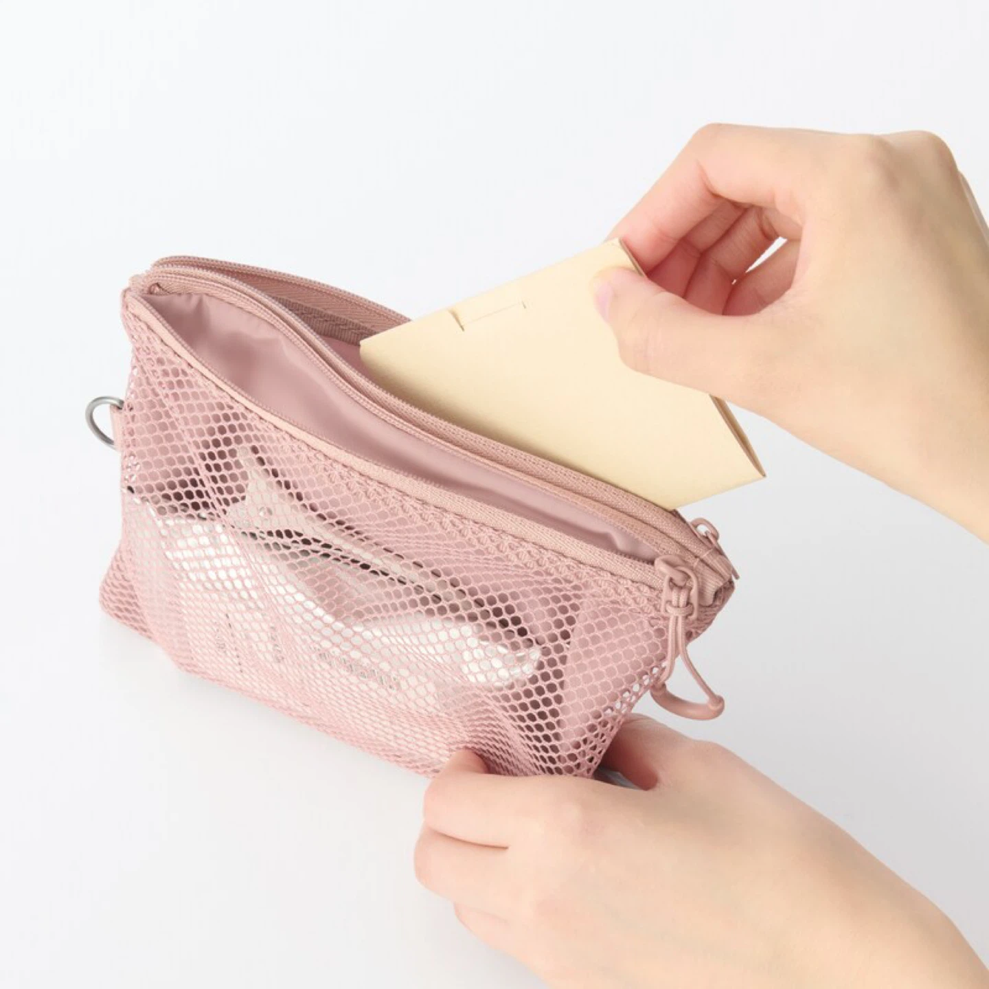 Muji Polyester Two Zipper Case_Medium_Pink_NWT - photo 4