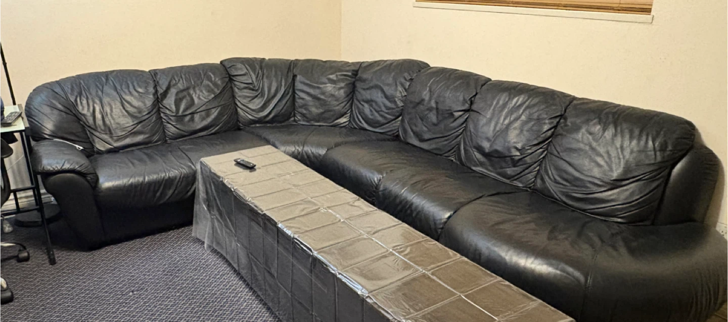 Black Leather Sectional Sofa