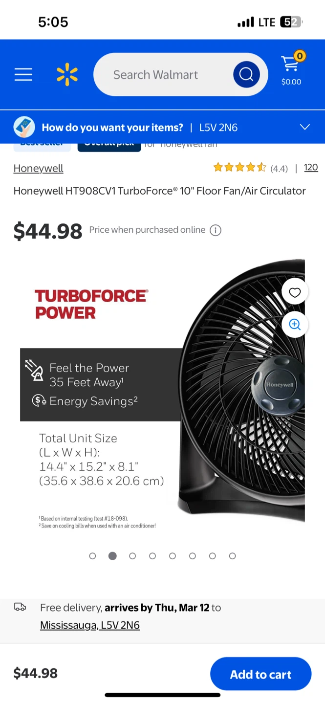 Honeywell TurboForce 10" Floor Fan/Air Circulator - photo 2