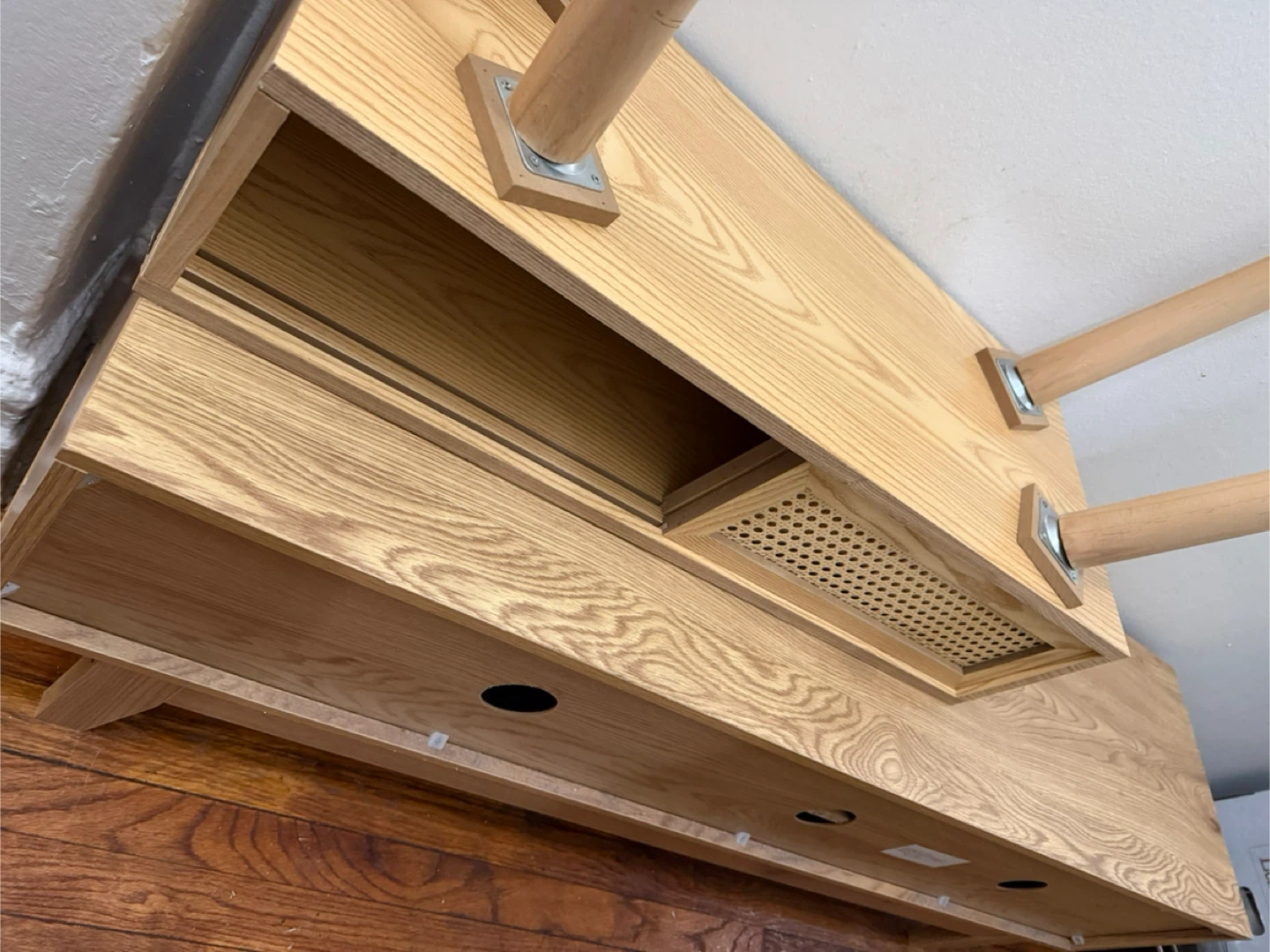Modern Boho Rattan TV Stand / Entertainment Center - photo 3