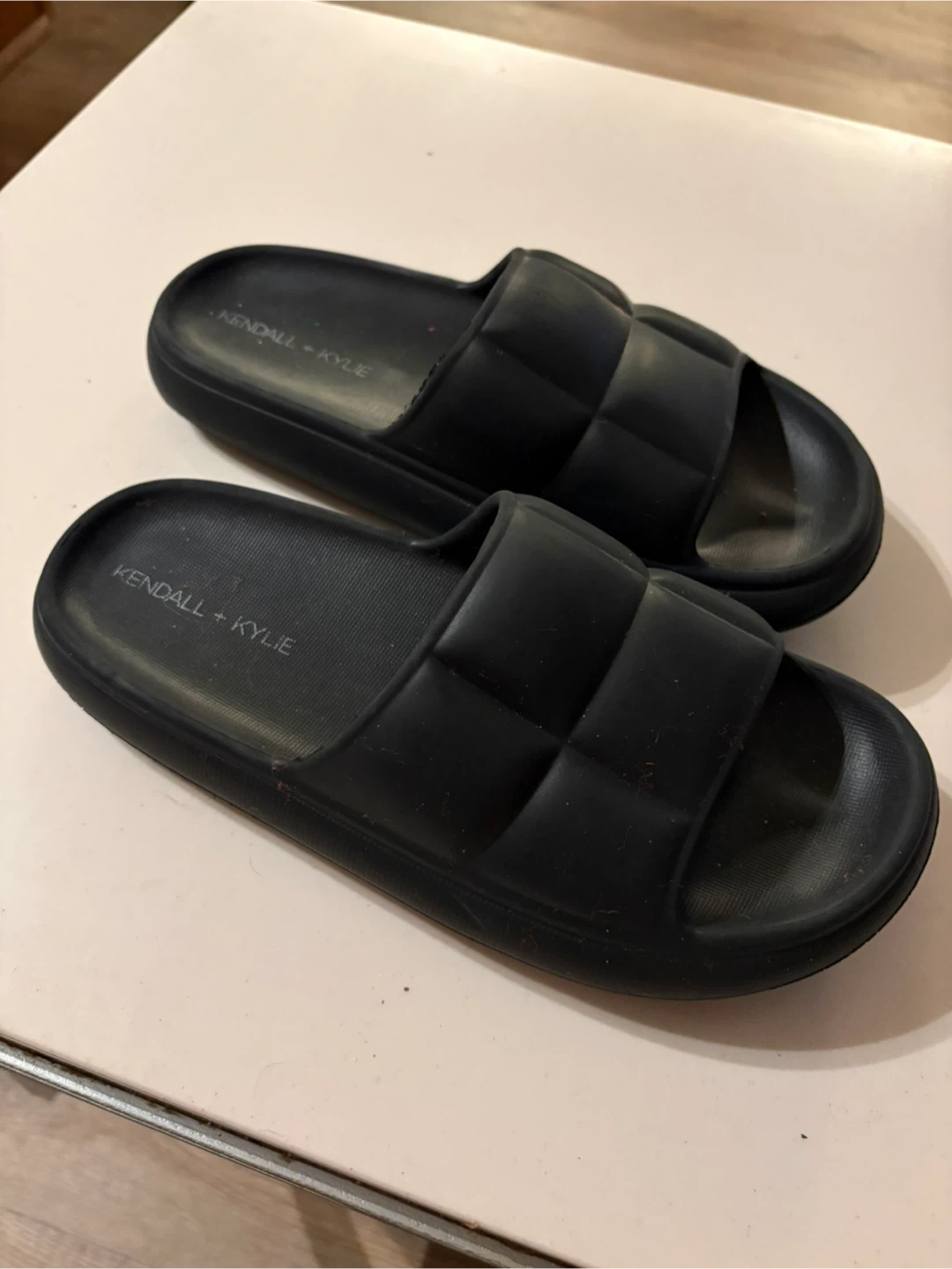Kendall + Kylie Black Slide Sandals