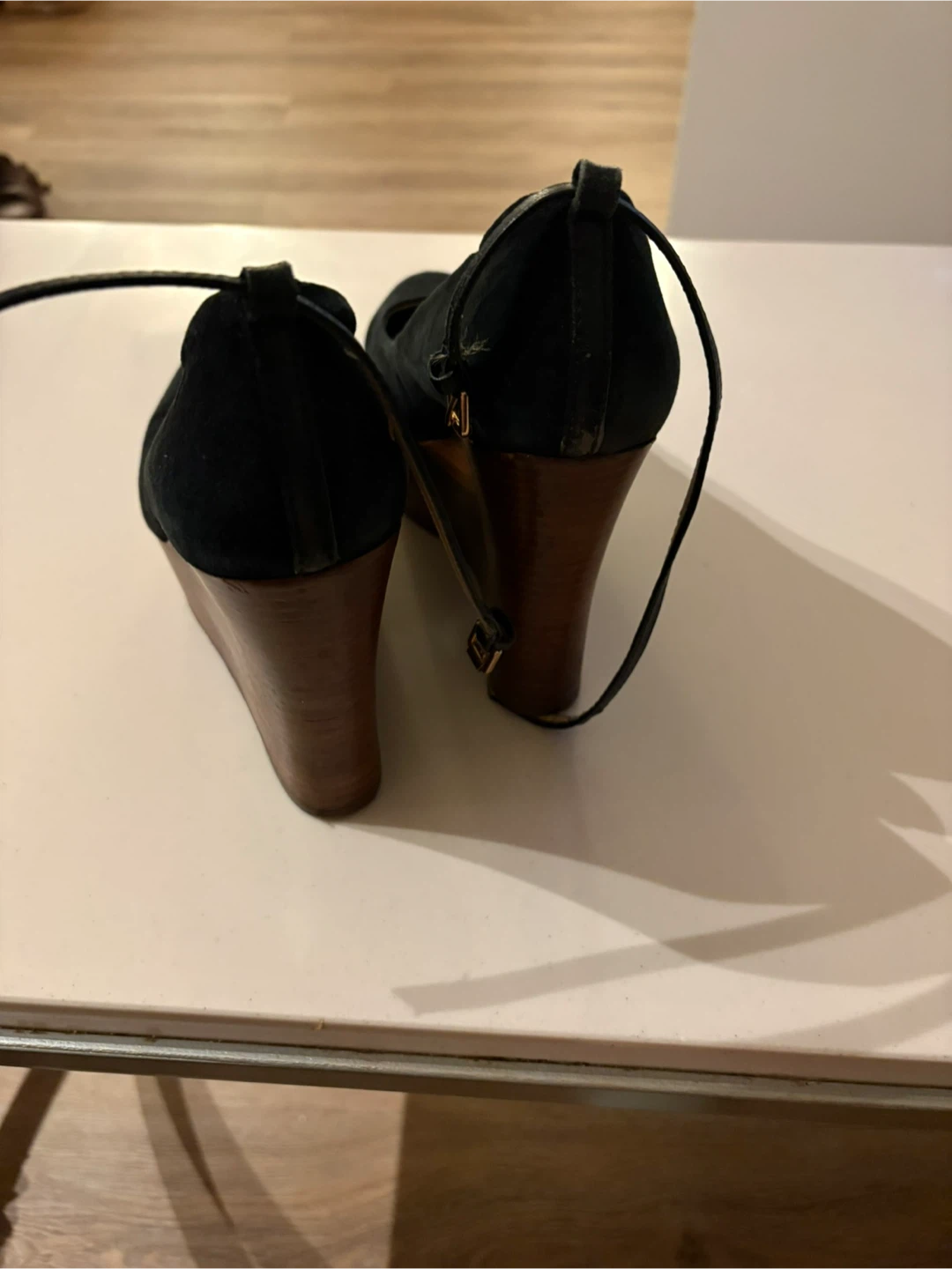 Aldo Black Platform Wedge Heels – Size 9 - photo 2