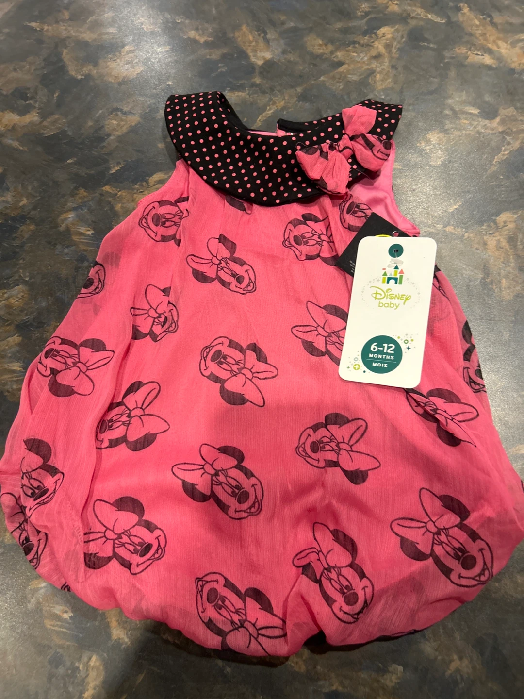 Disney Baby Minnie Mouse Pink Dress 6-12 Months