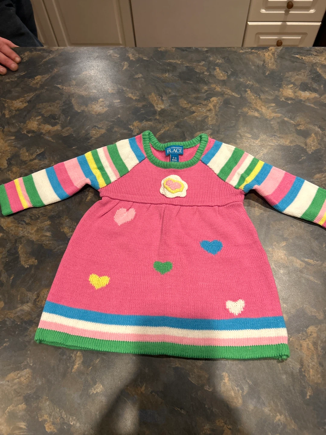 The Children's Place Baby Dress 6-9 Months Pink Hearts