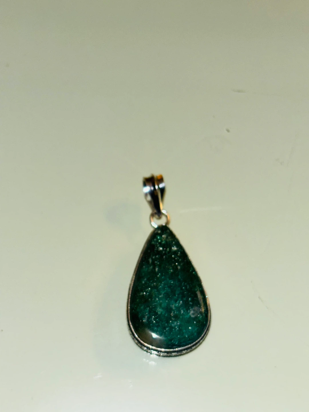 Teardrop Green Gemstone Pendant Necklace - photo 3