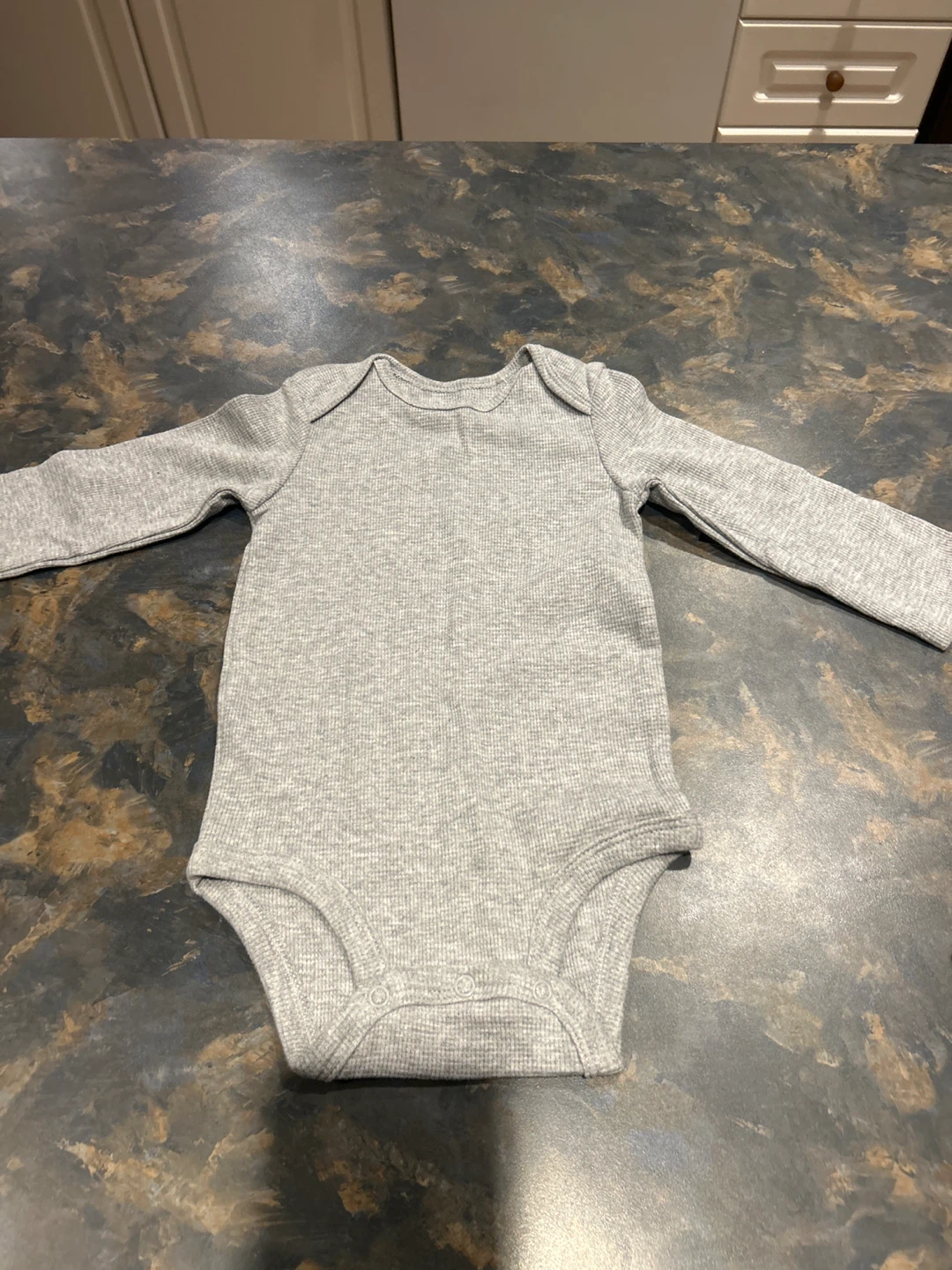 Grey Long Sleeve Baby Onesie