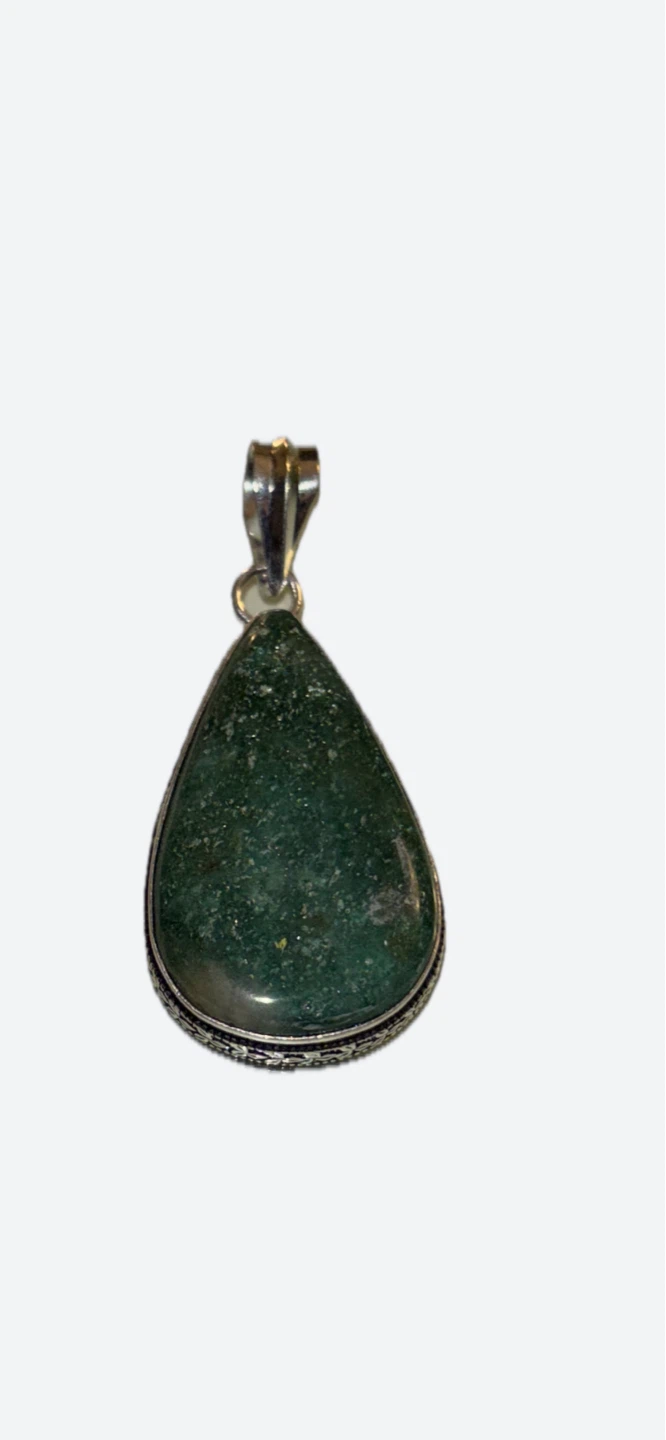 Teardrop Green Gemstone Pendant Necklace