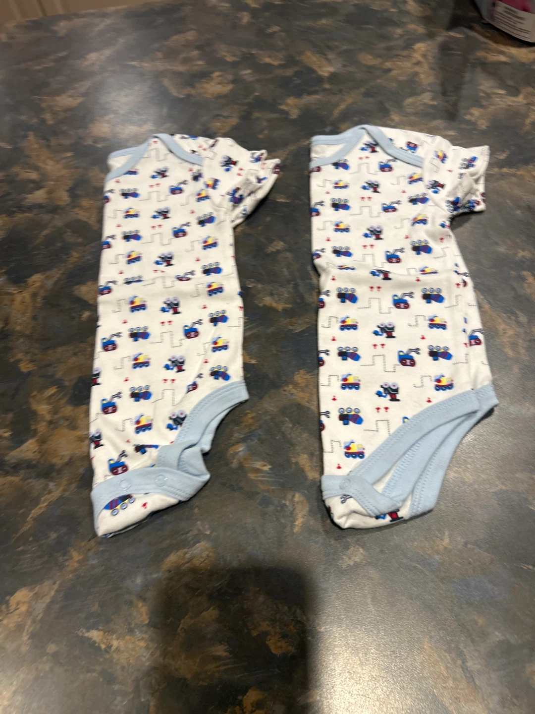 Baby Bodysuits - 2 Pack - Train Print