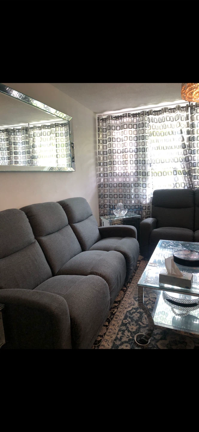 2 pieces LAZ boy Grey Reclining Sofas