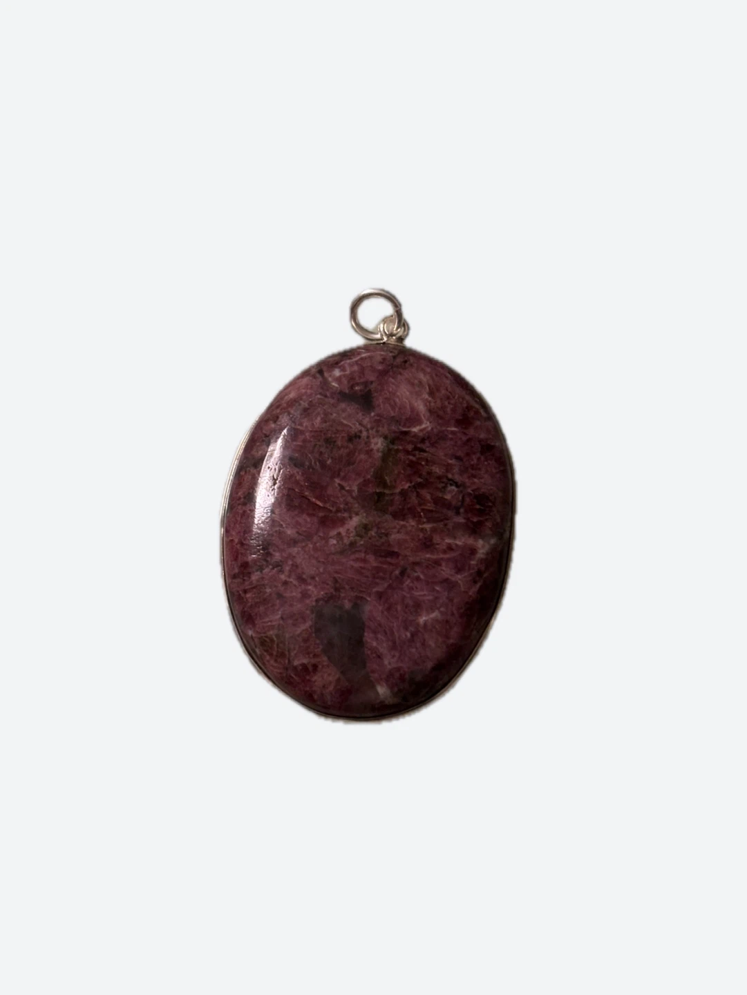 Oval Pink Gemstone Pendant with Sterling Silver frame