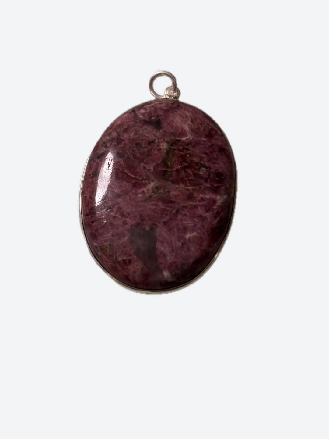 Oval Pink Gemstone Pendant with Sterling Silver frame - photo 3