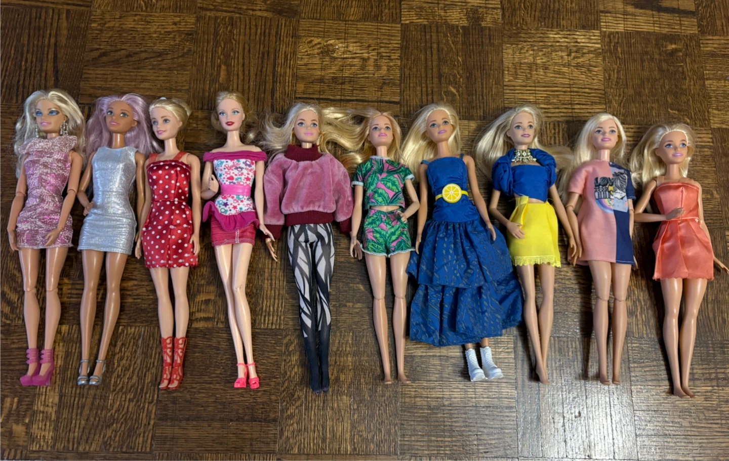 Lot of 10 Barbie Dolls