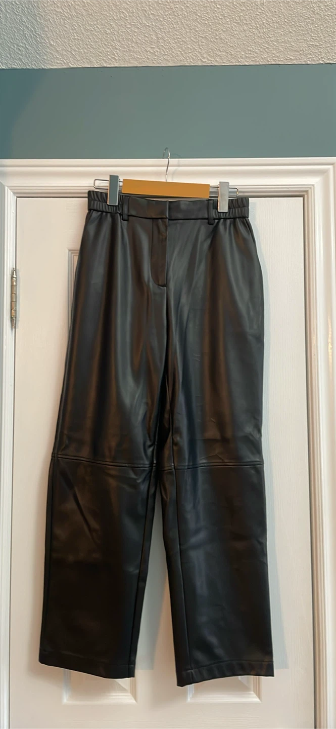 ONLY Faux Leather Pants Black Size S/32