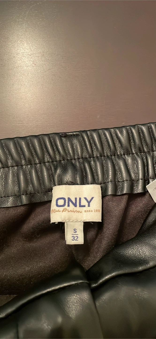 ONLY Faux Leather Pants Black Size S/32 - photo 3