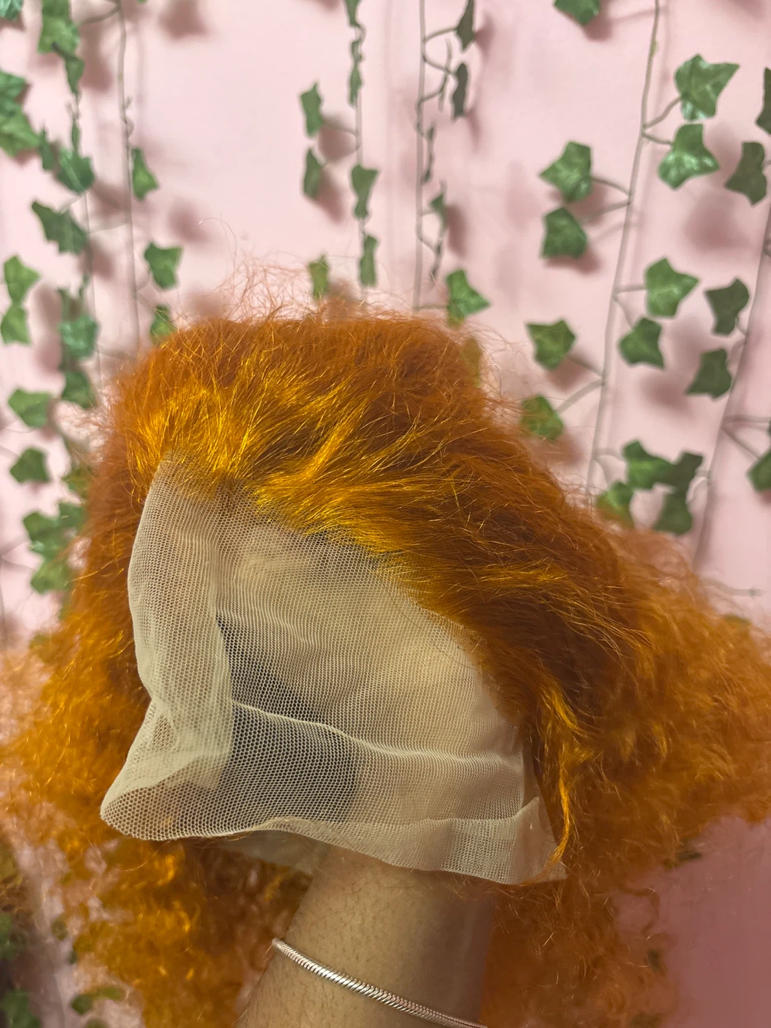 Human Hair Orange Curly Lace Front Wig 18’ - photo 3
