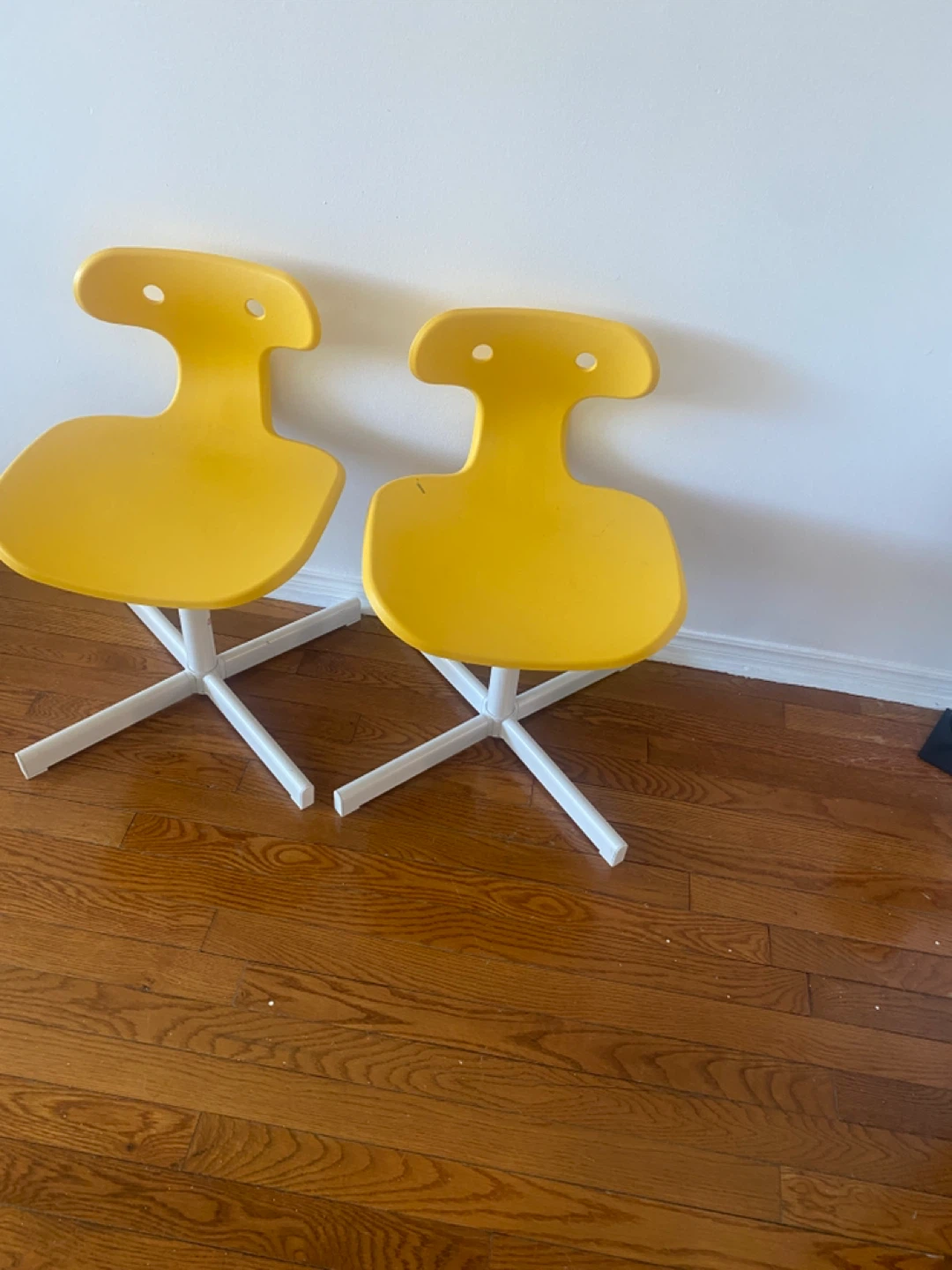 Pair of Yellow Swivel Chairs
