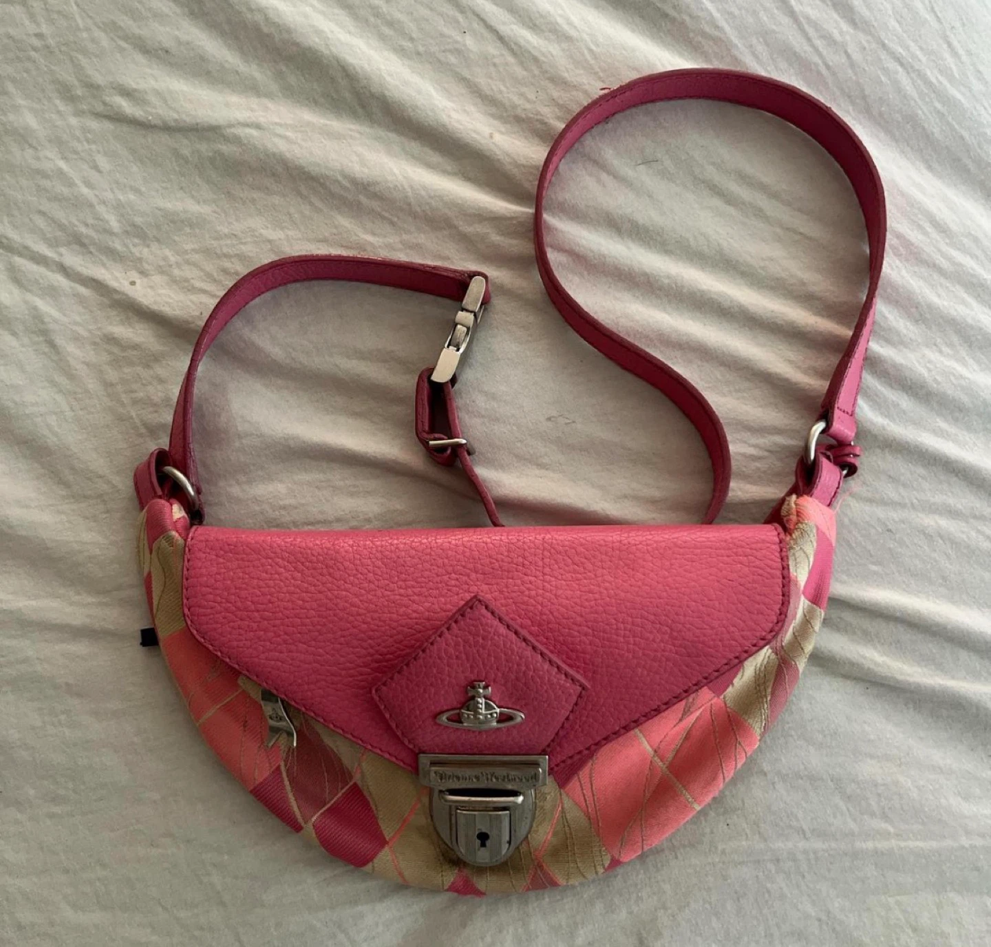Vivienne Westwood Pink Orb Logo Shoulder Bag