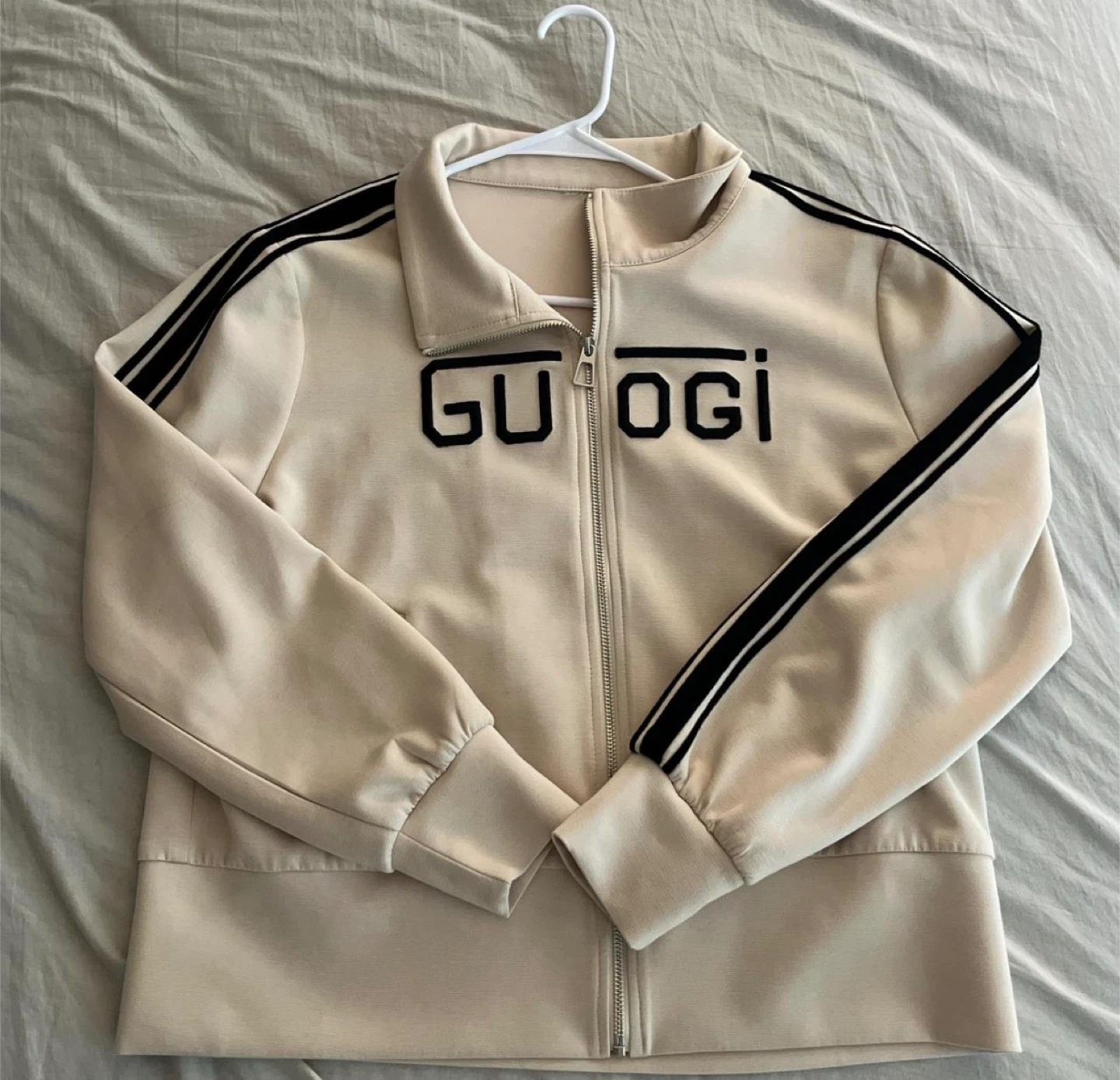 GU OGI Track Jacket Cream Black Stripes Zip Up