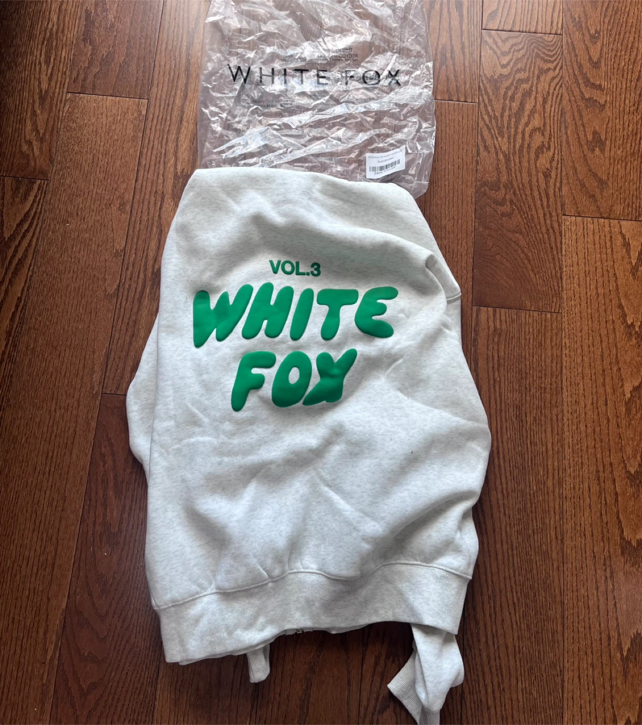 White Fox 'Offstage Zip Front Hoodie' - Glacier Grey (Size S)