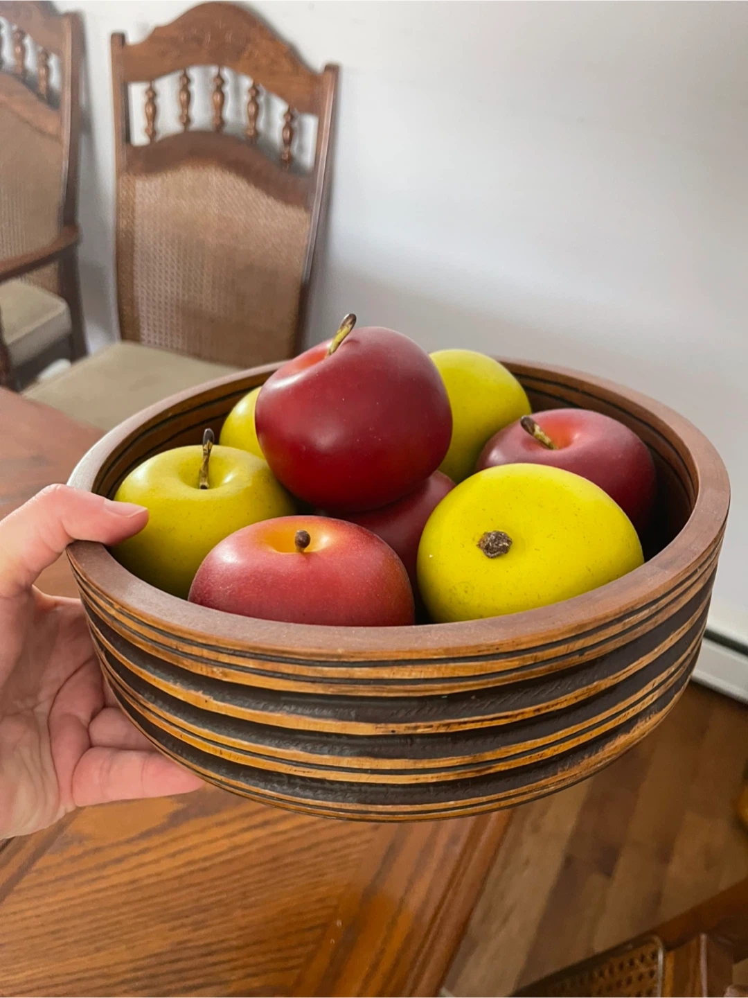 Decorative Apples and Wooden Bowl - photo 3