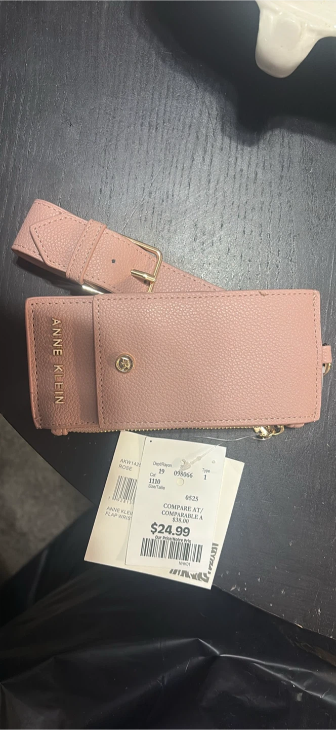 Anne Klein Pink Cardholder Wallet with Wrist Strap